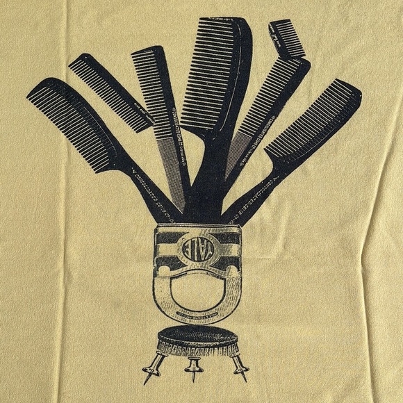 Vintage Todd Oldham Yellow Rayon T-Shirt with Whimsical Prints - Picture 4 of 6